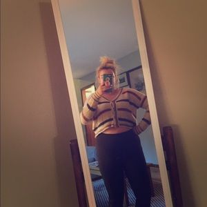 Cropped button sweater